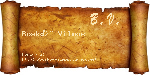 Boskó Vilmos névjegykártya