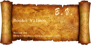 Boskó Vilmos névjegykártya
